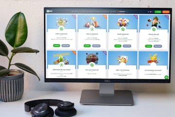 Kampanjer fra betting side 20Bet vises på en dataskjerm