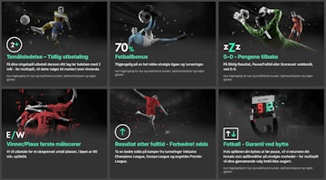 Diverse kampanjer hos bettingside Bet365