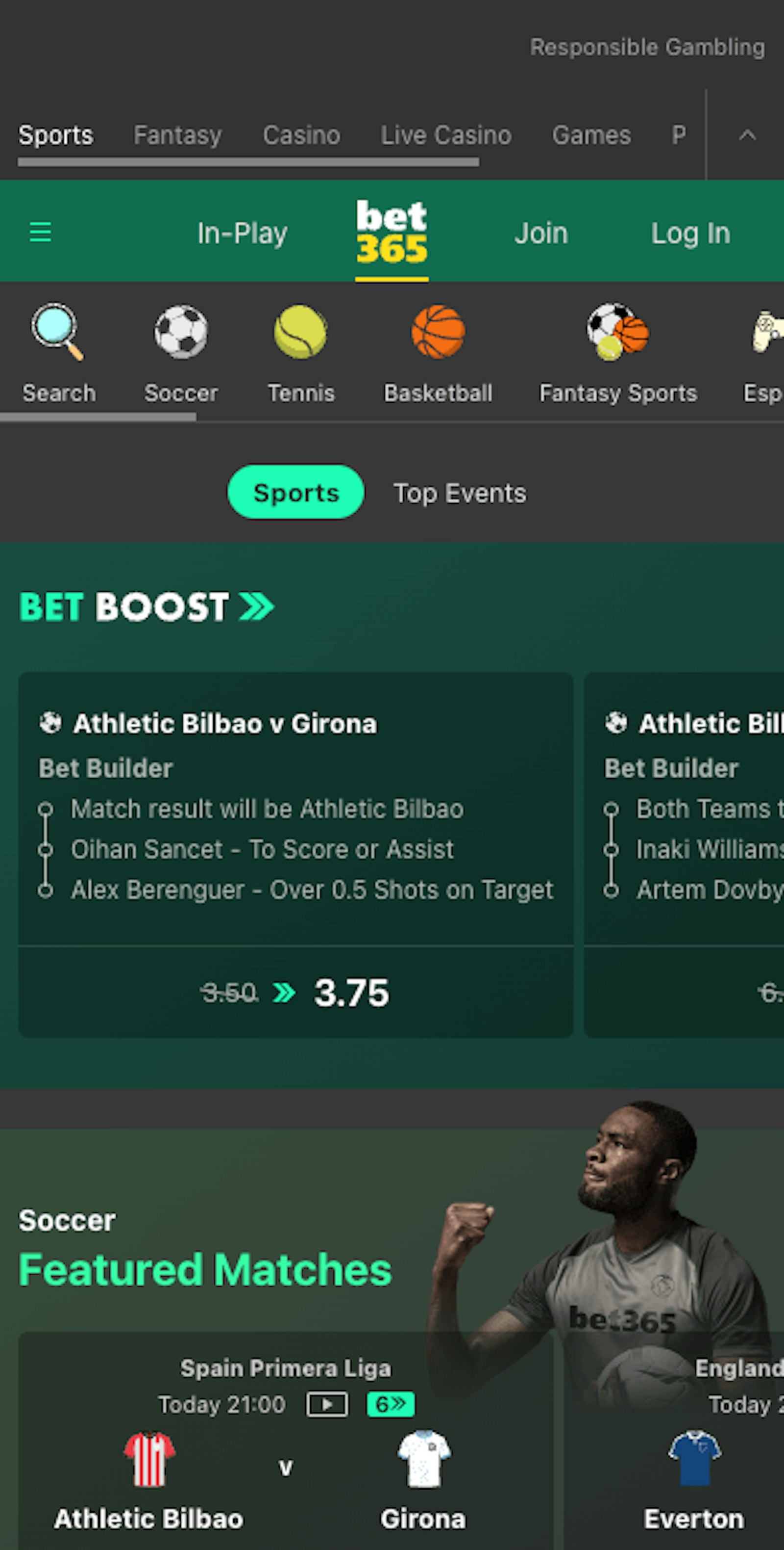 Bet365 Sport pa mobil