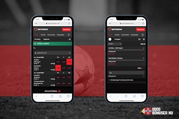 To telefoner som viser oddsspill hos bettingside Betzerk