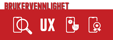 Banner med illustrerte symboler for UX og brukervennlighet på mobil