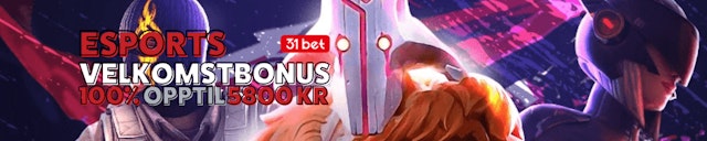 Promobildet for 31bet sin Esport Velkomstbonus