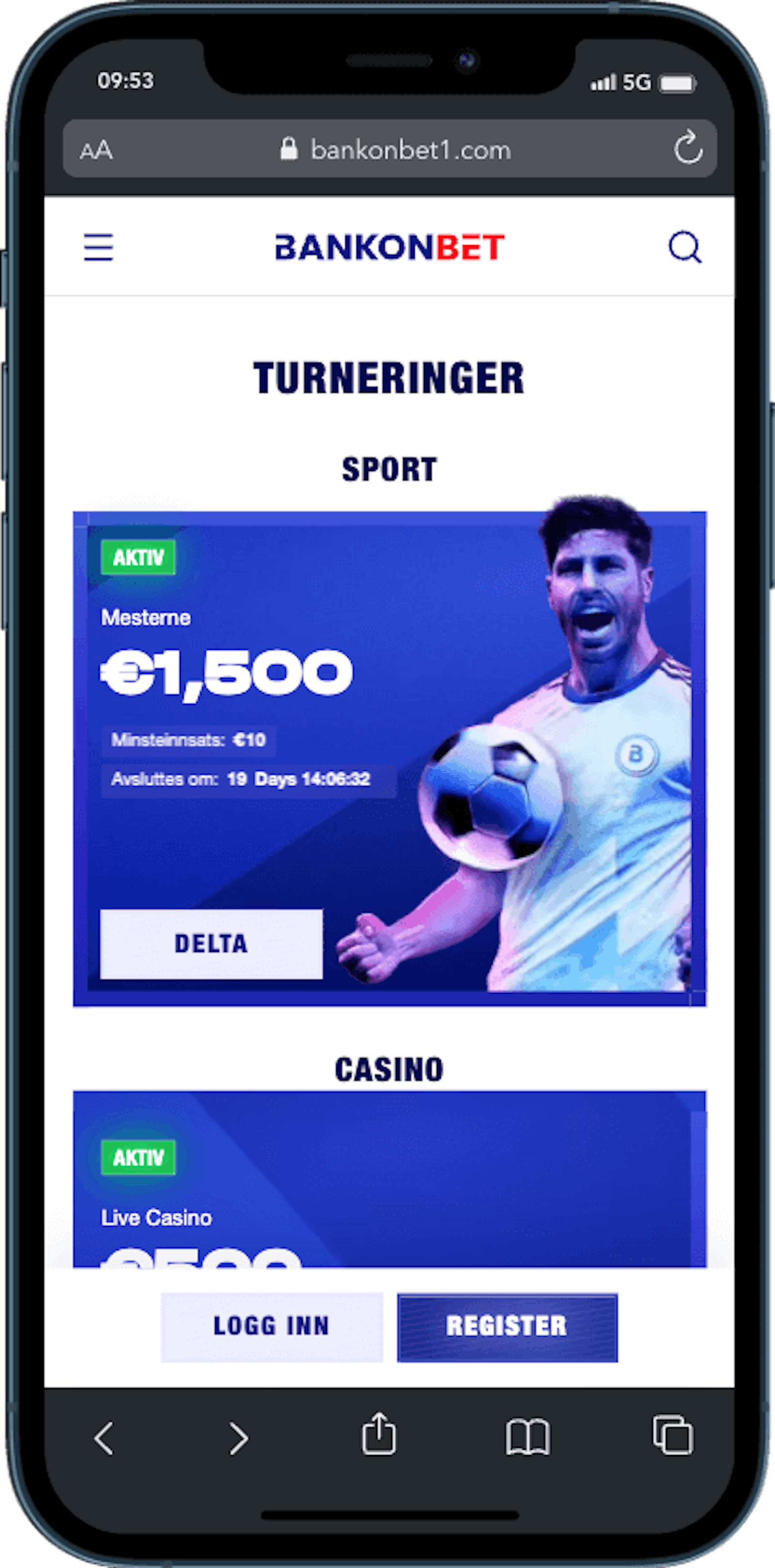 Bankonbet turneringer pa mobil
