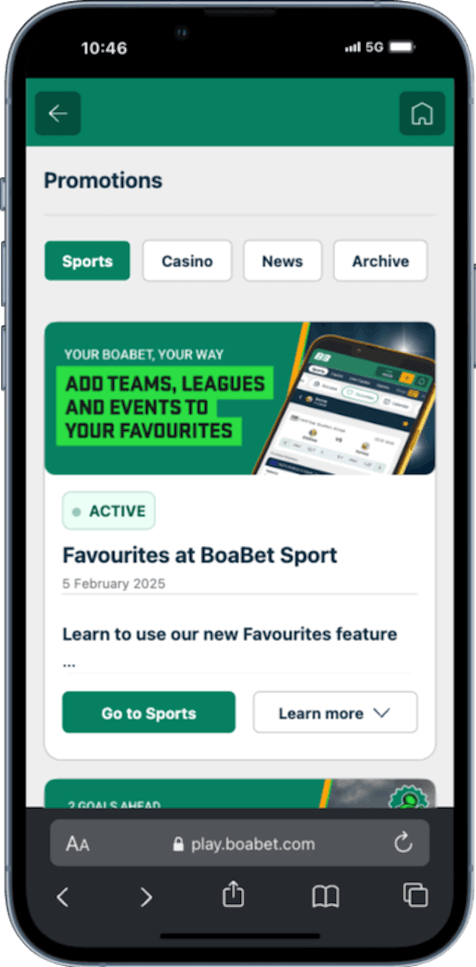 BoaBet kampanjer mobil