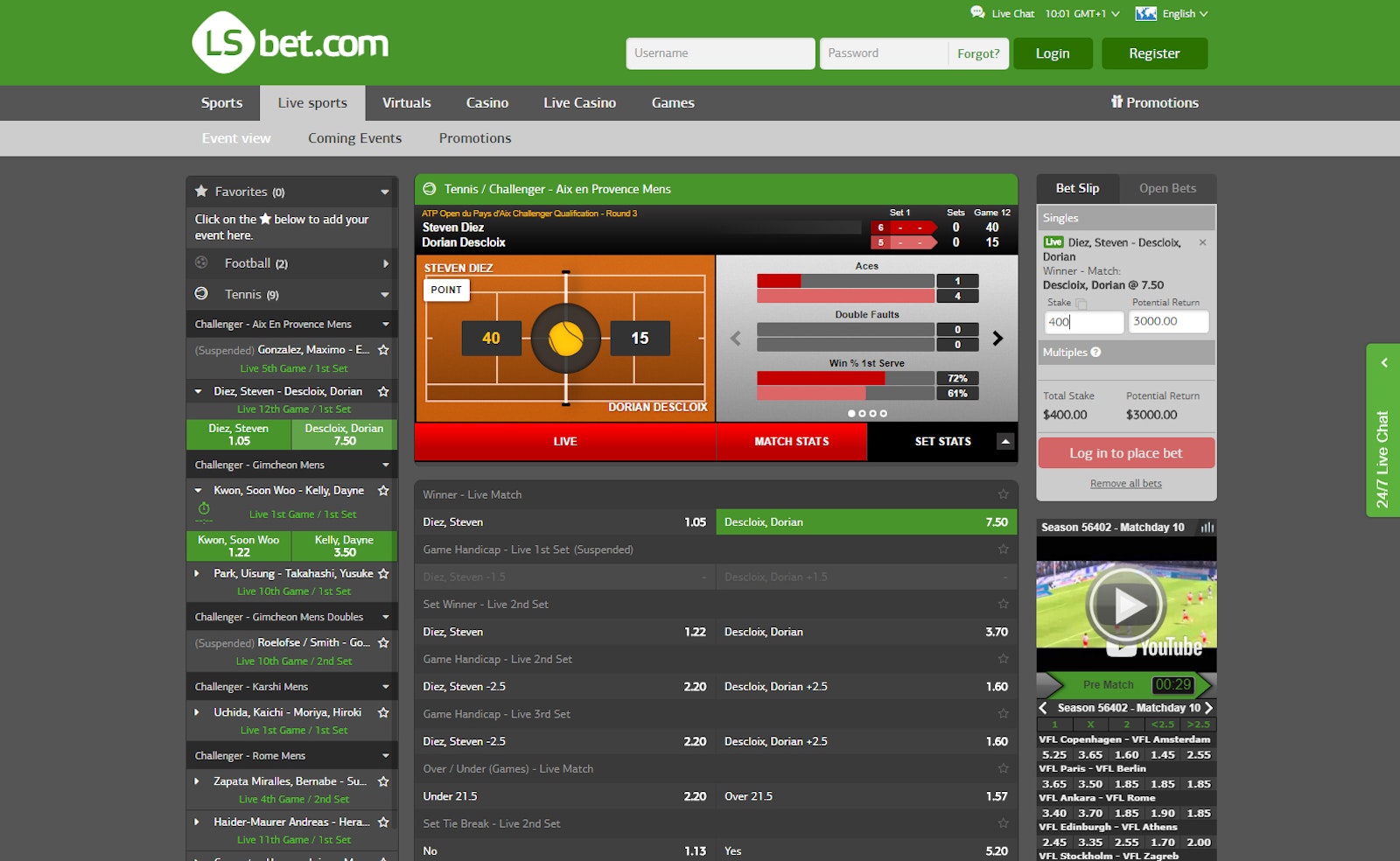 LSbet Liveodds