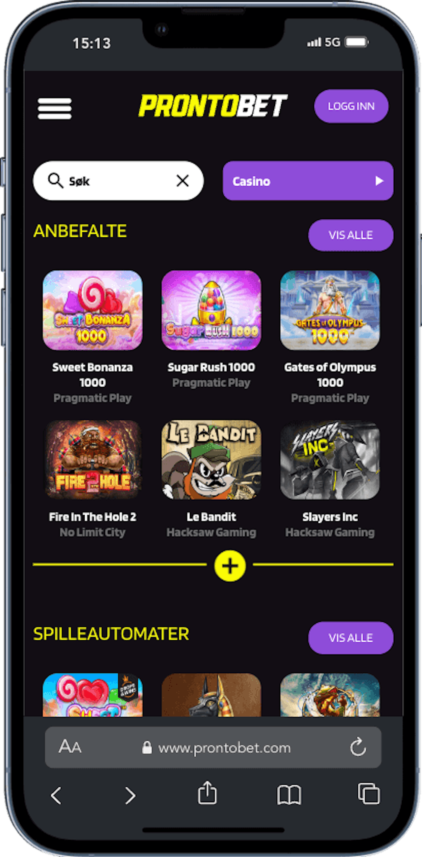 ProntoBet Casino mobilversjon