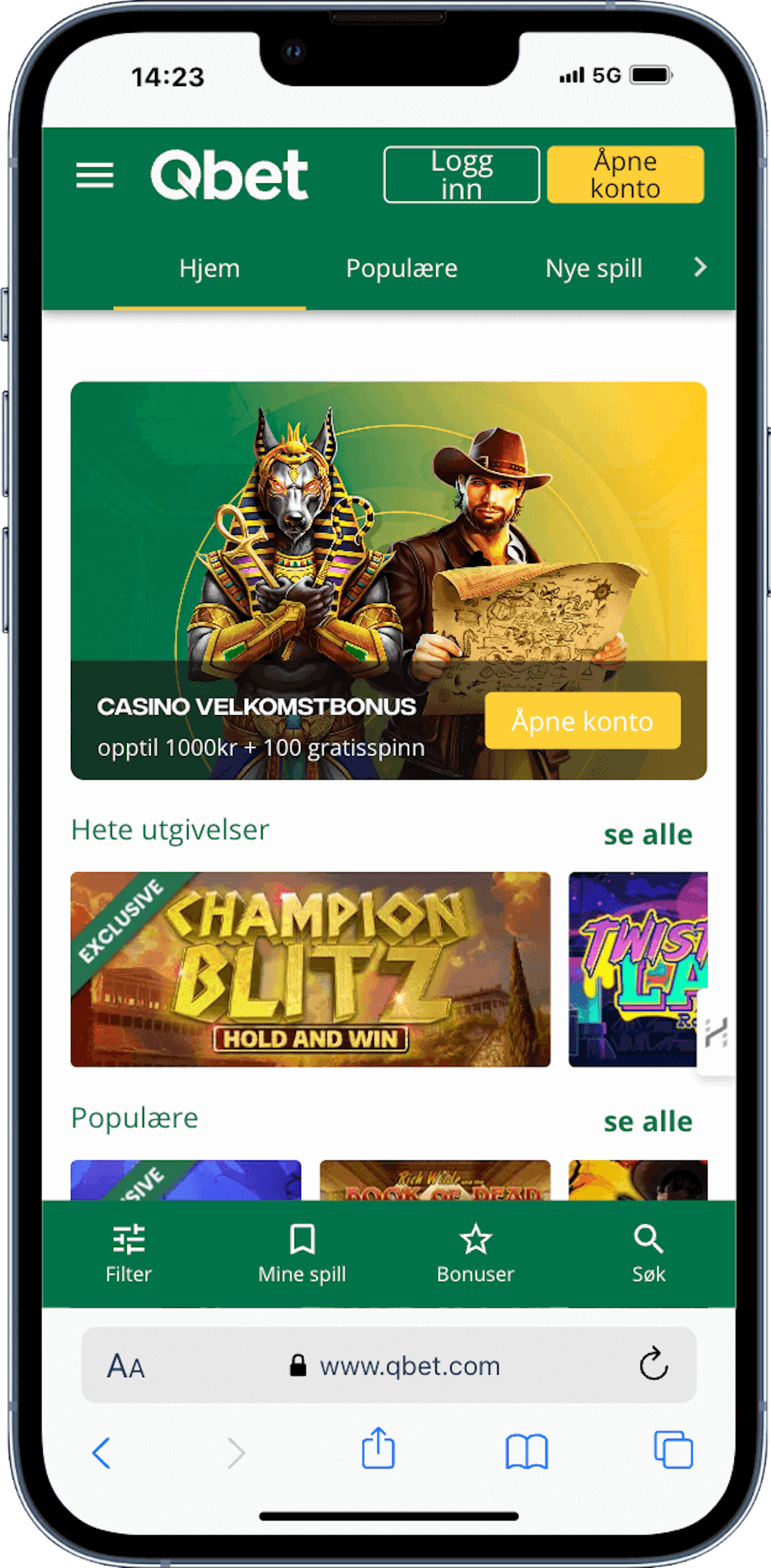 Qbet casino mobilversjon