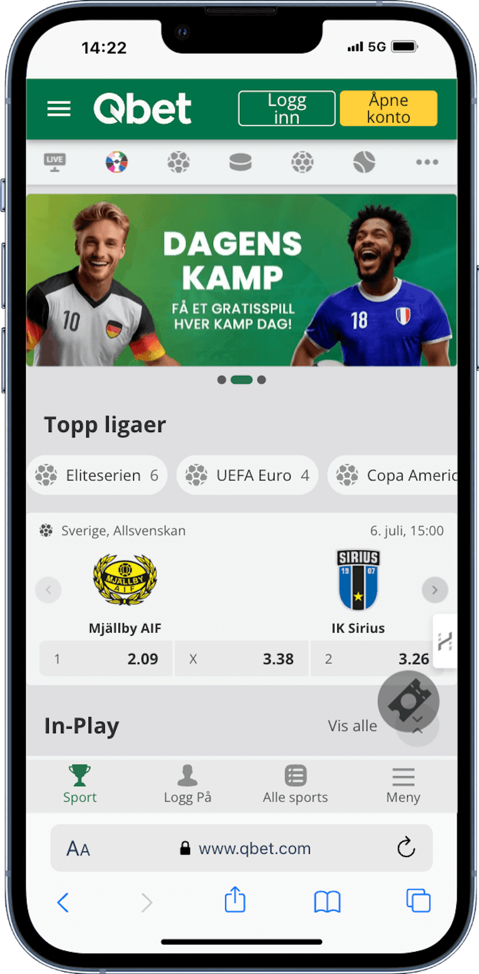 Qbet odds mobilversjon