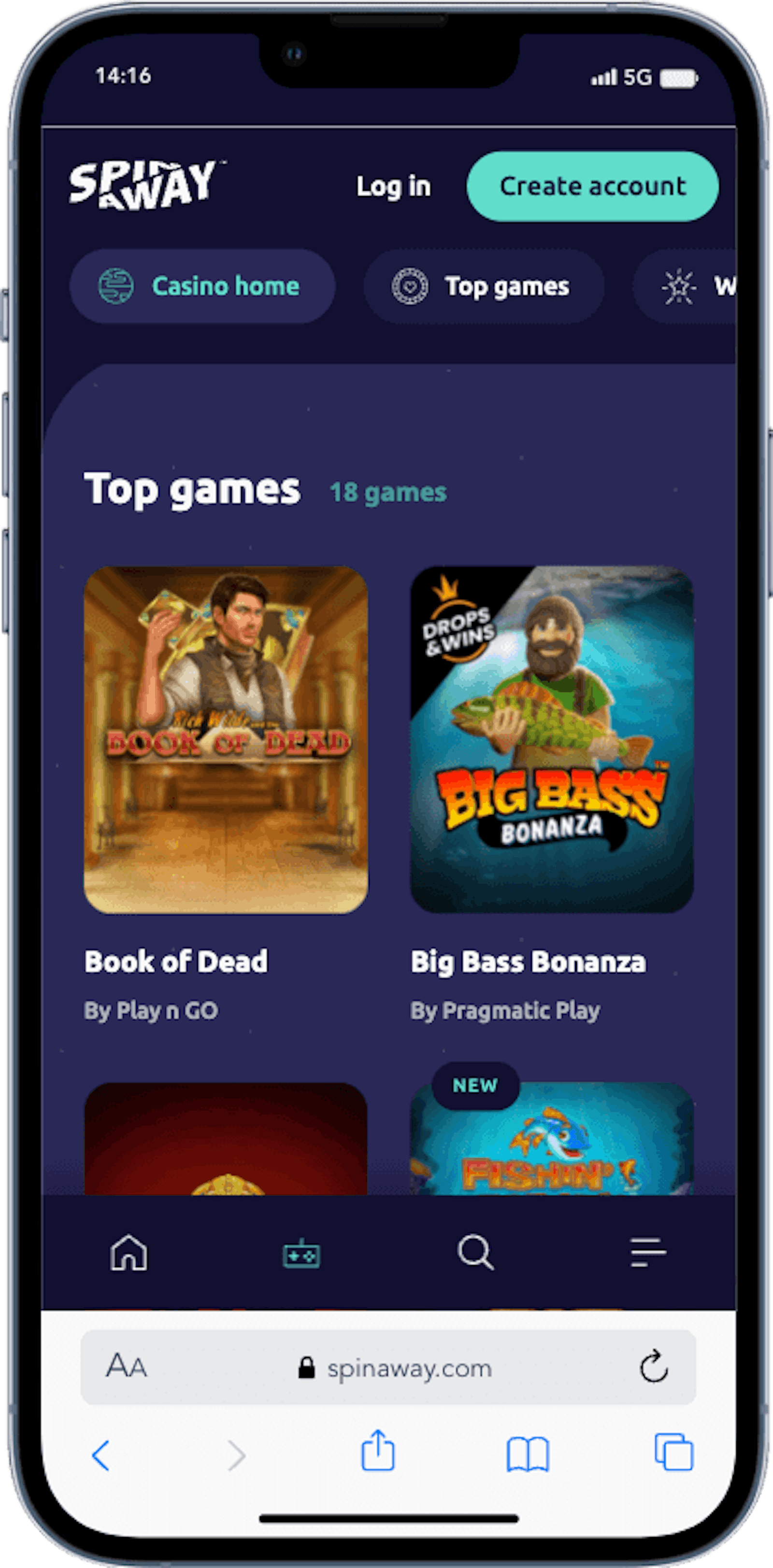 SpinAway Casino pa mobil