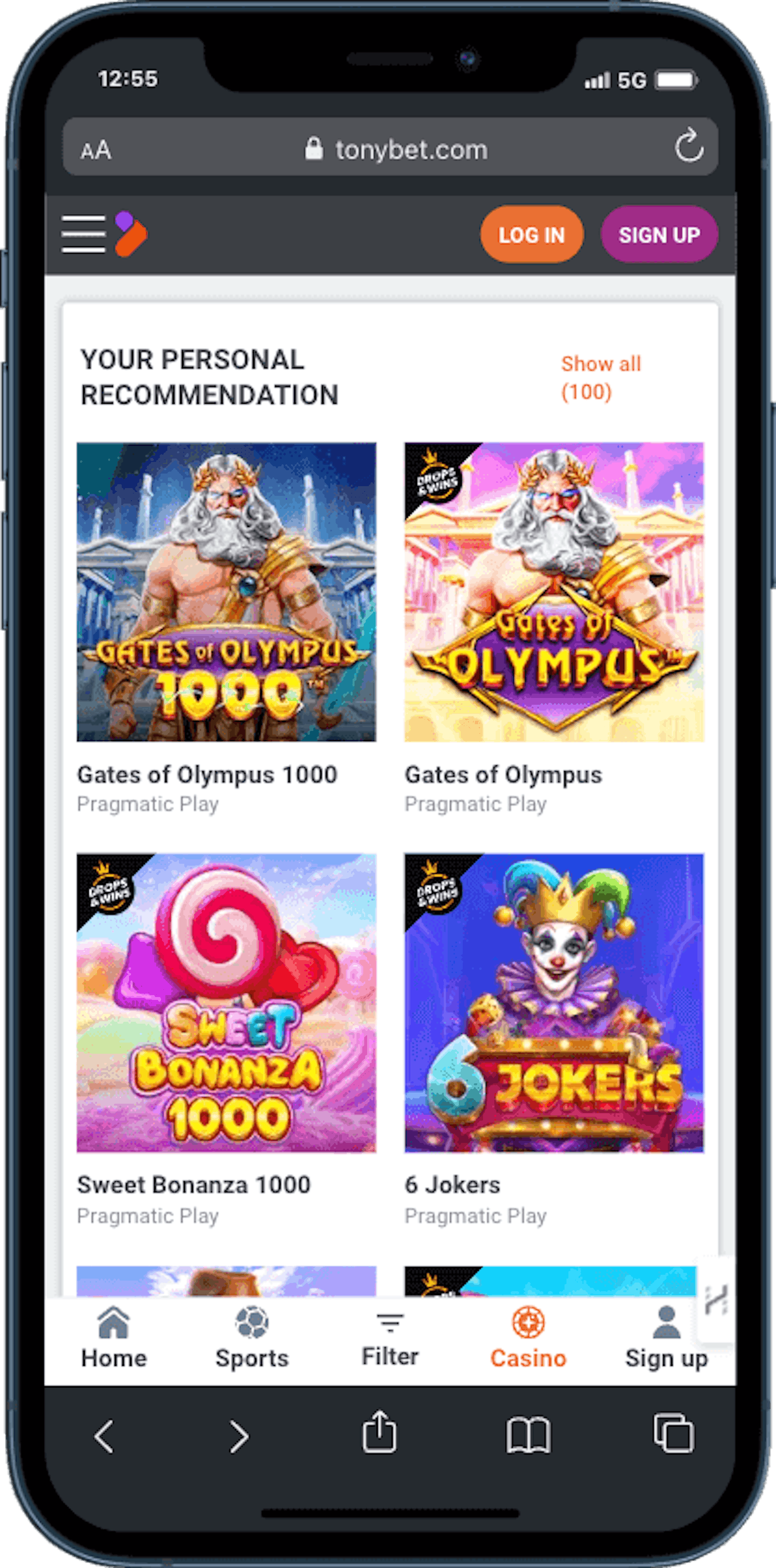 Tonybet casino mobilversjon