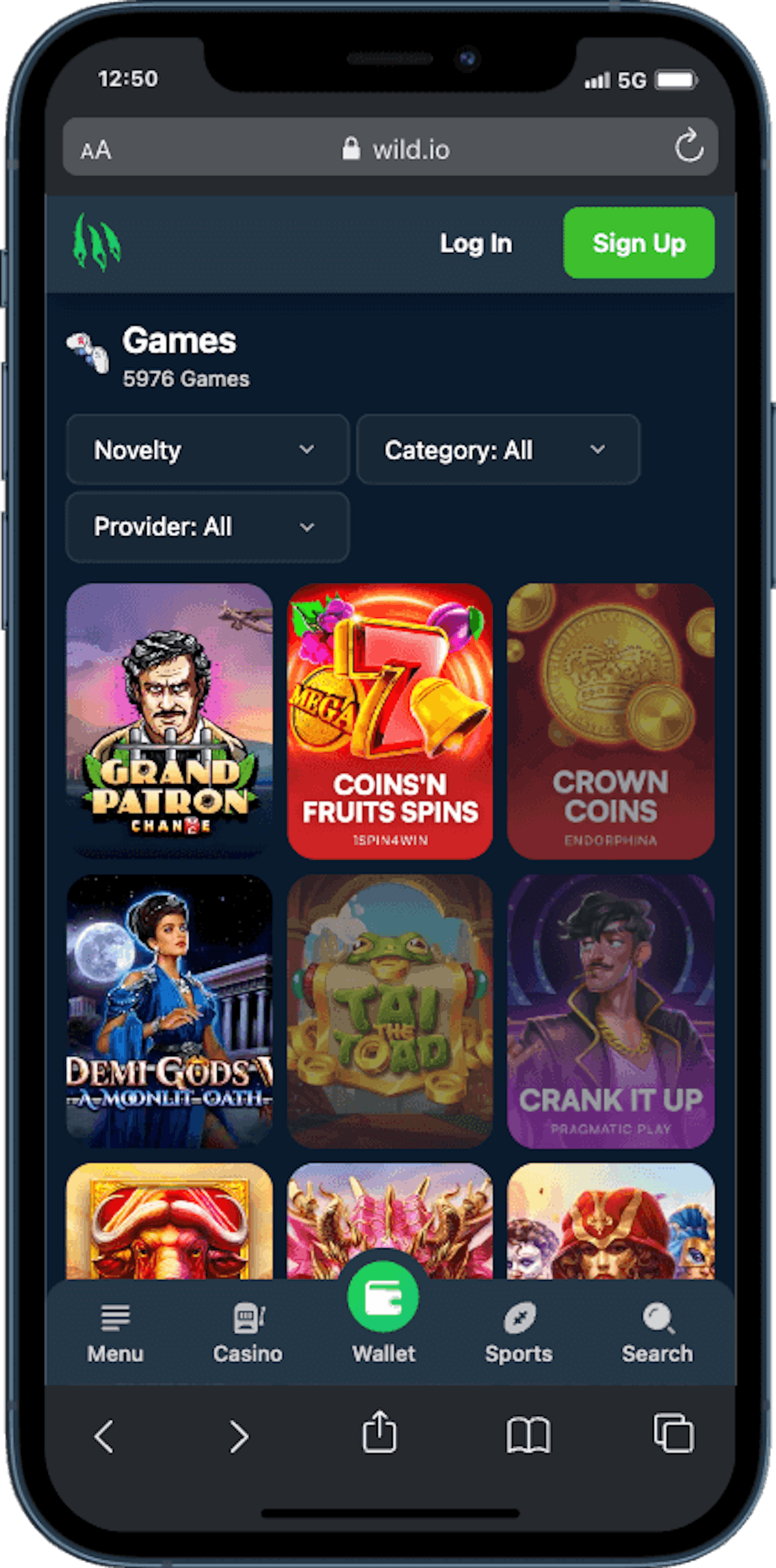 Wild io casino mobilversjon