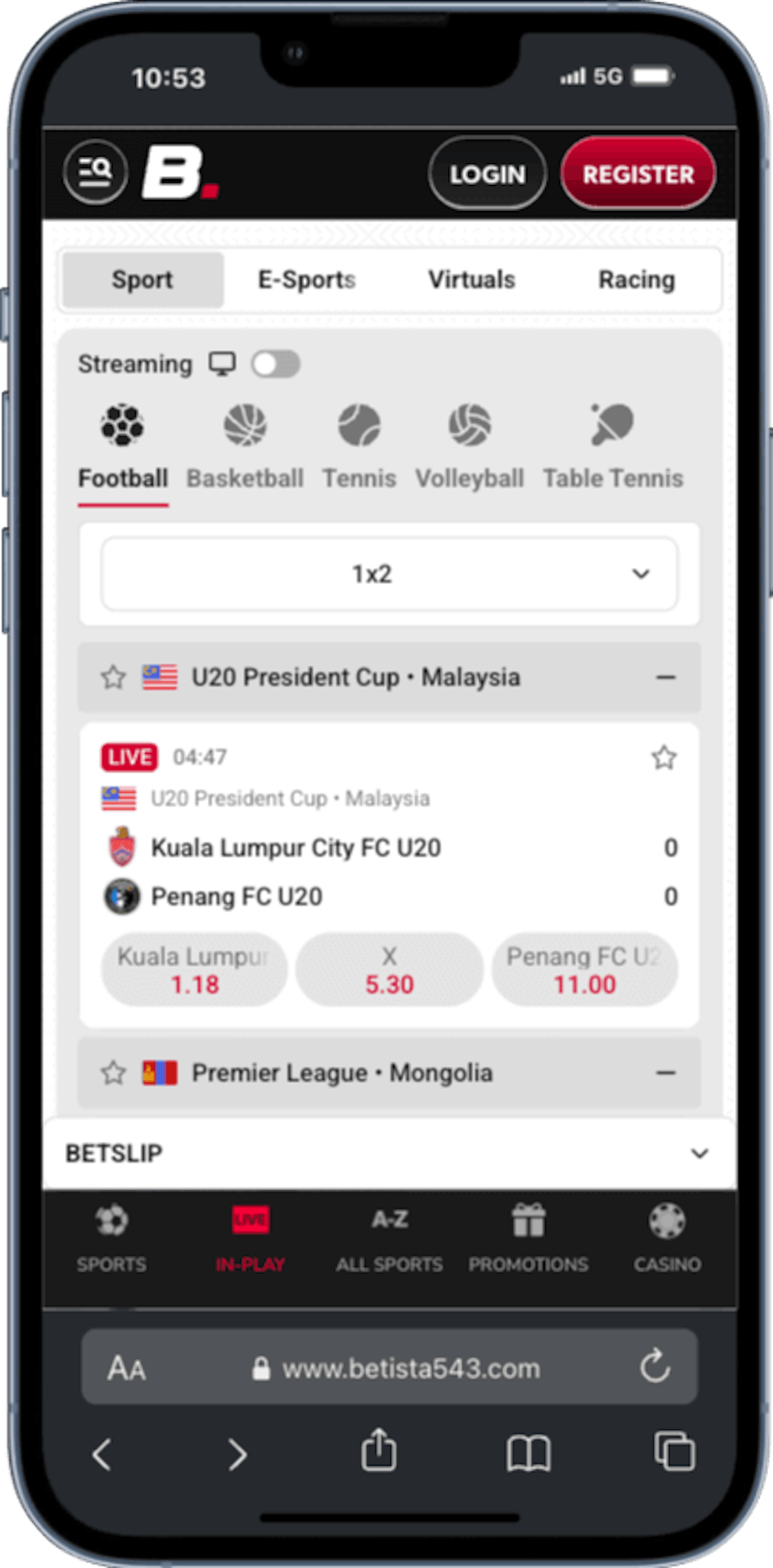Betista live odds mobil