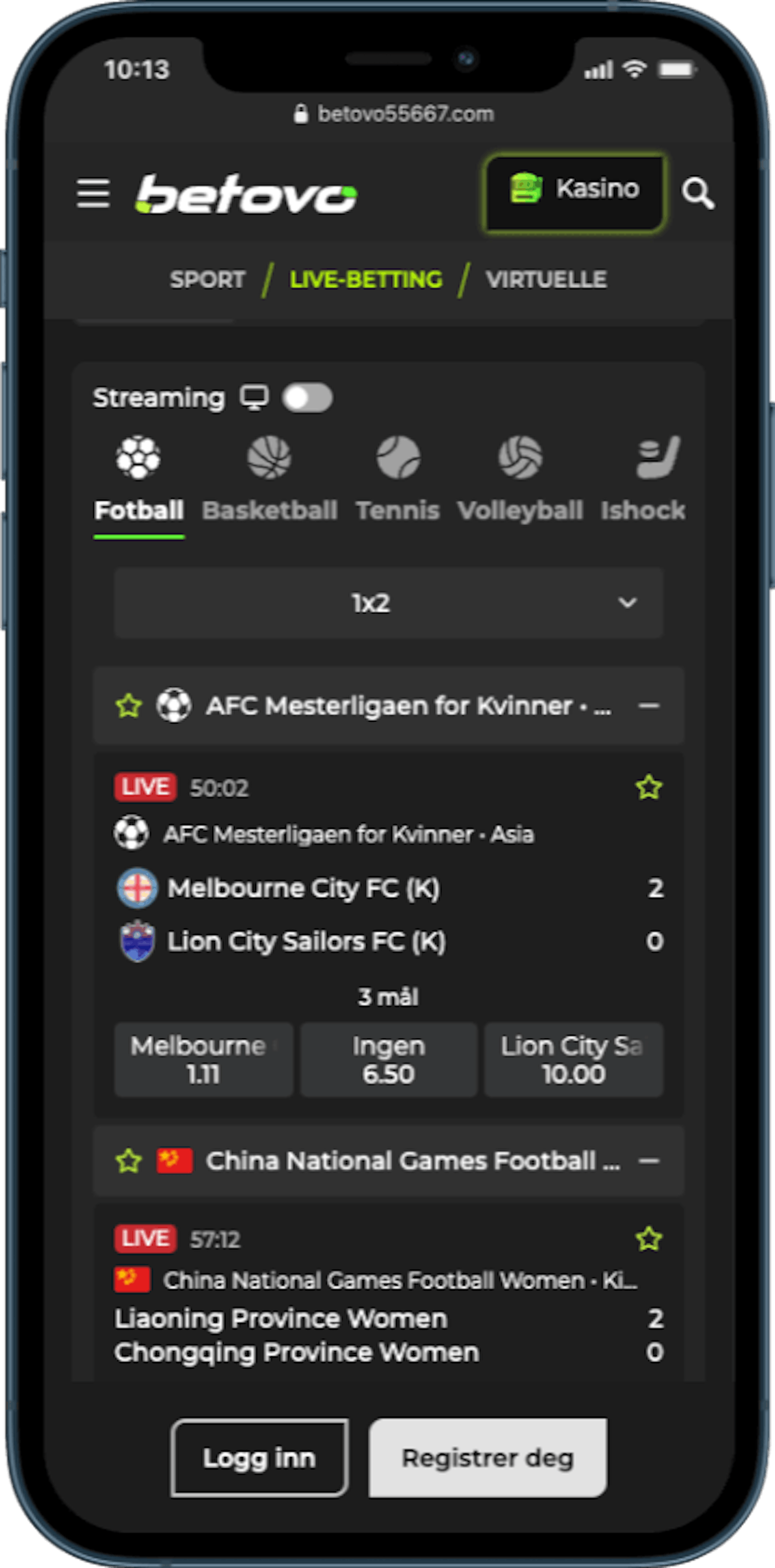 Betovo live odds mobil