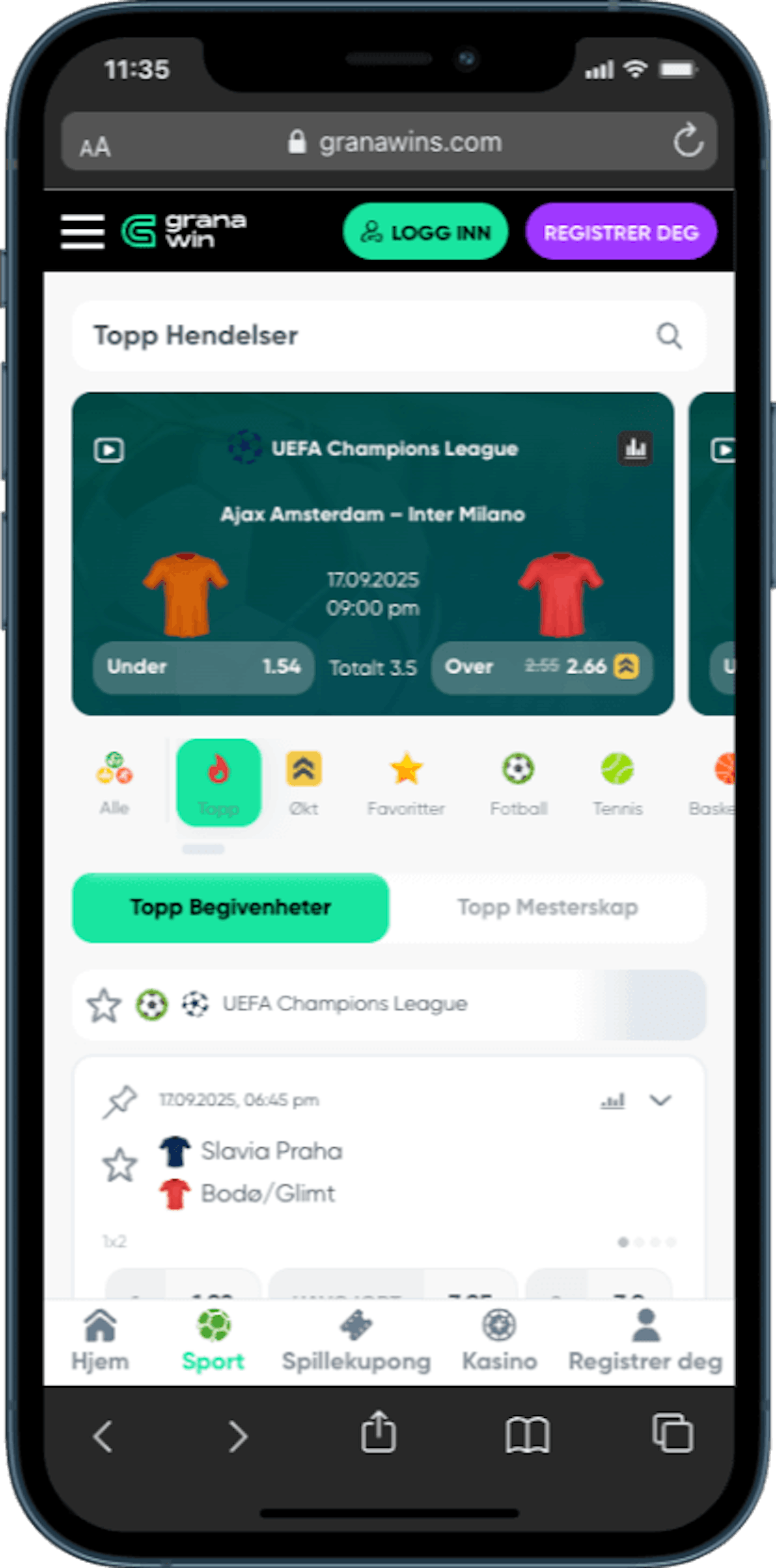 Granawin odds mobil