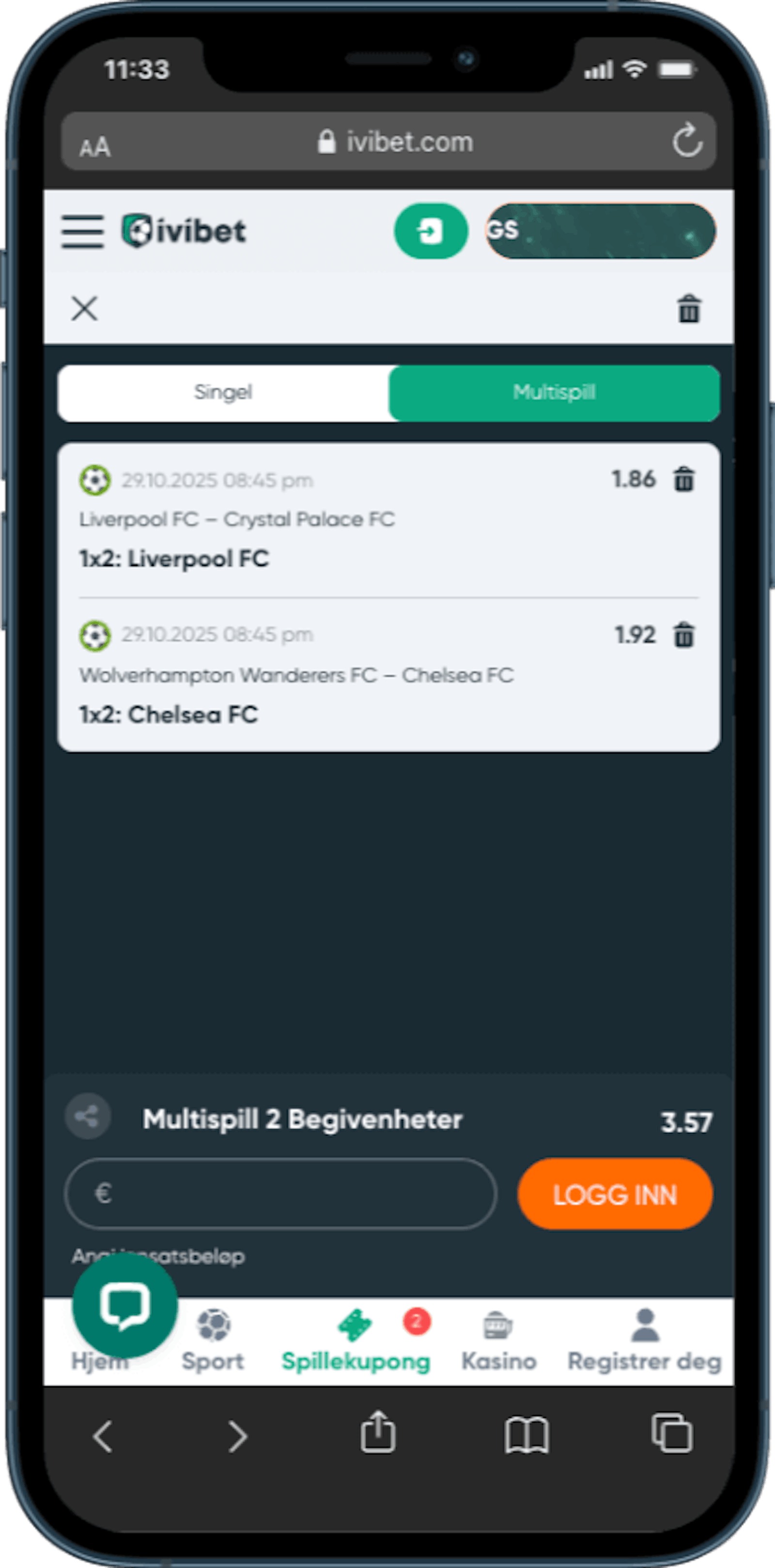 Ivibet spillekupong mobil