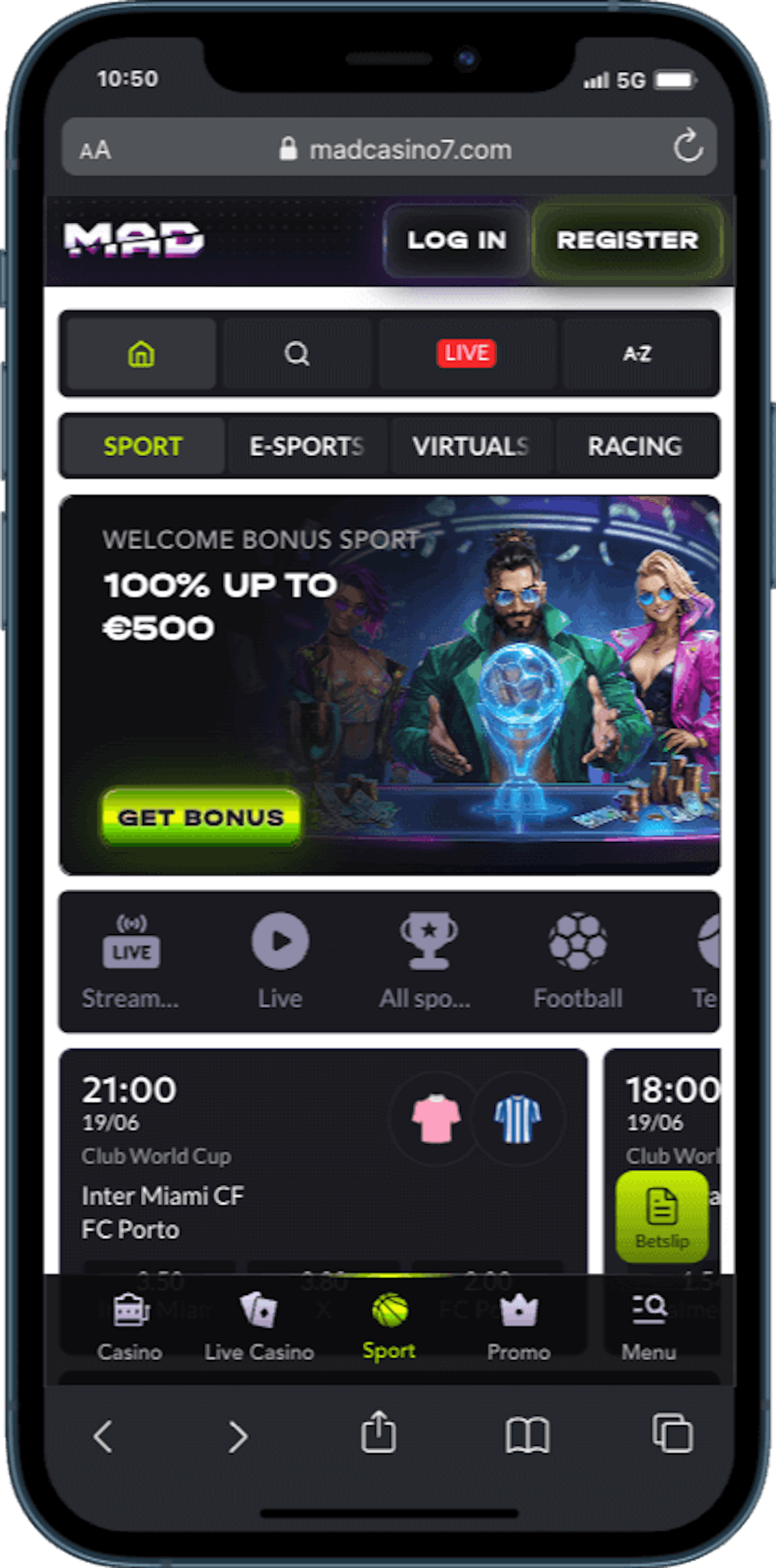 Madcasino odds mobil