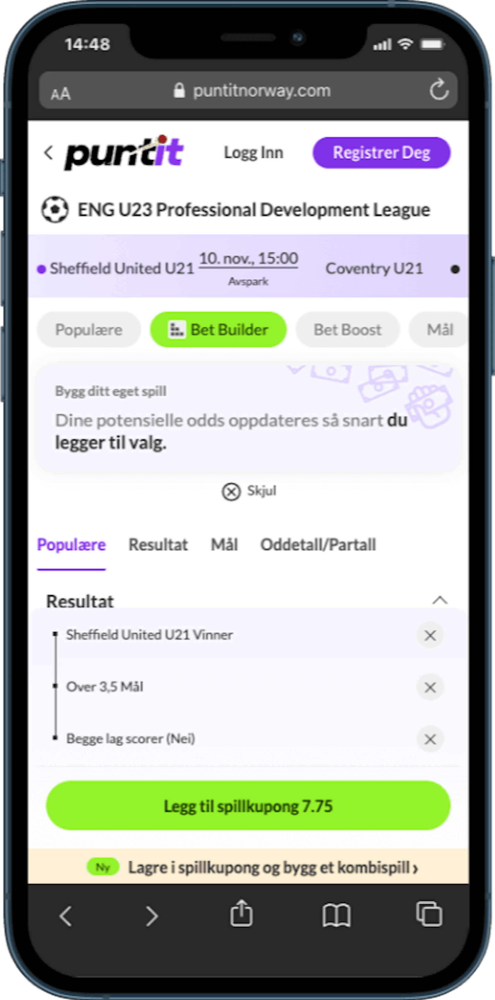 Puntit bet builder mobil