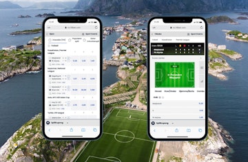 To telefoner som viser oddsspill hos bettingside Lilibet