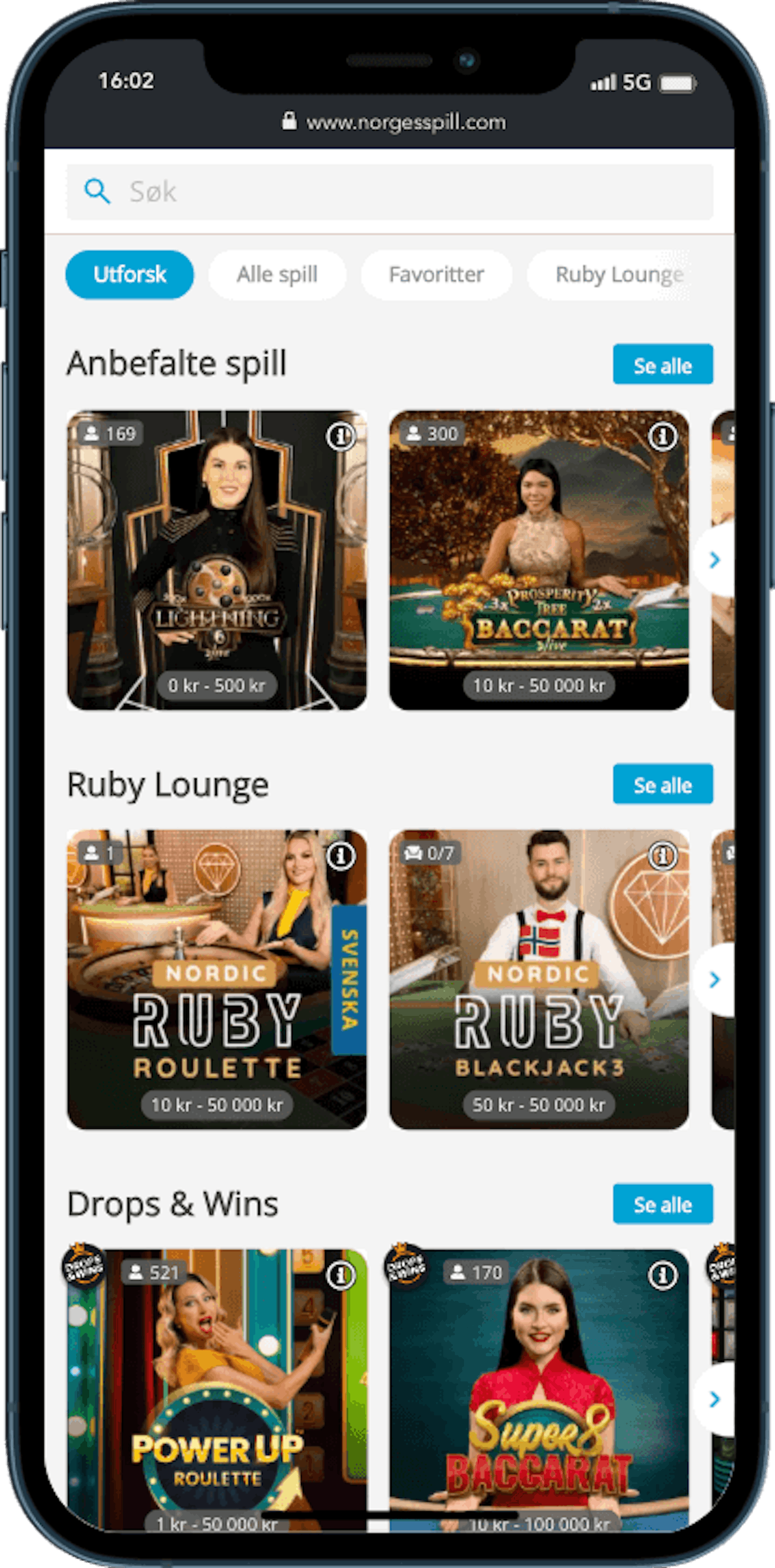 Norges Spill Live Casino pa mobil