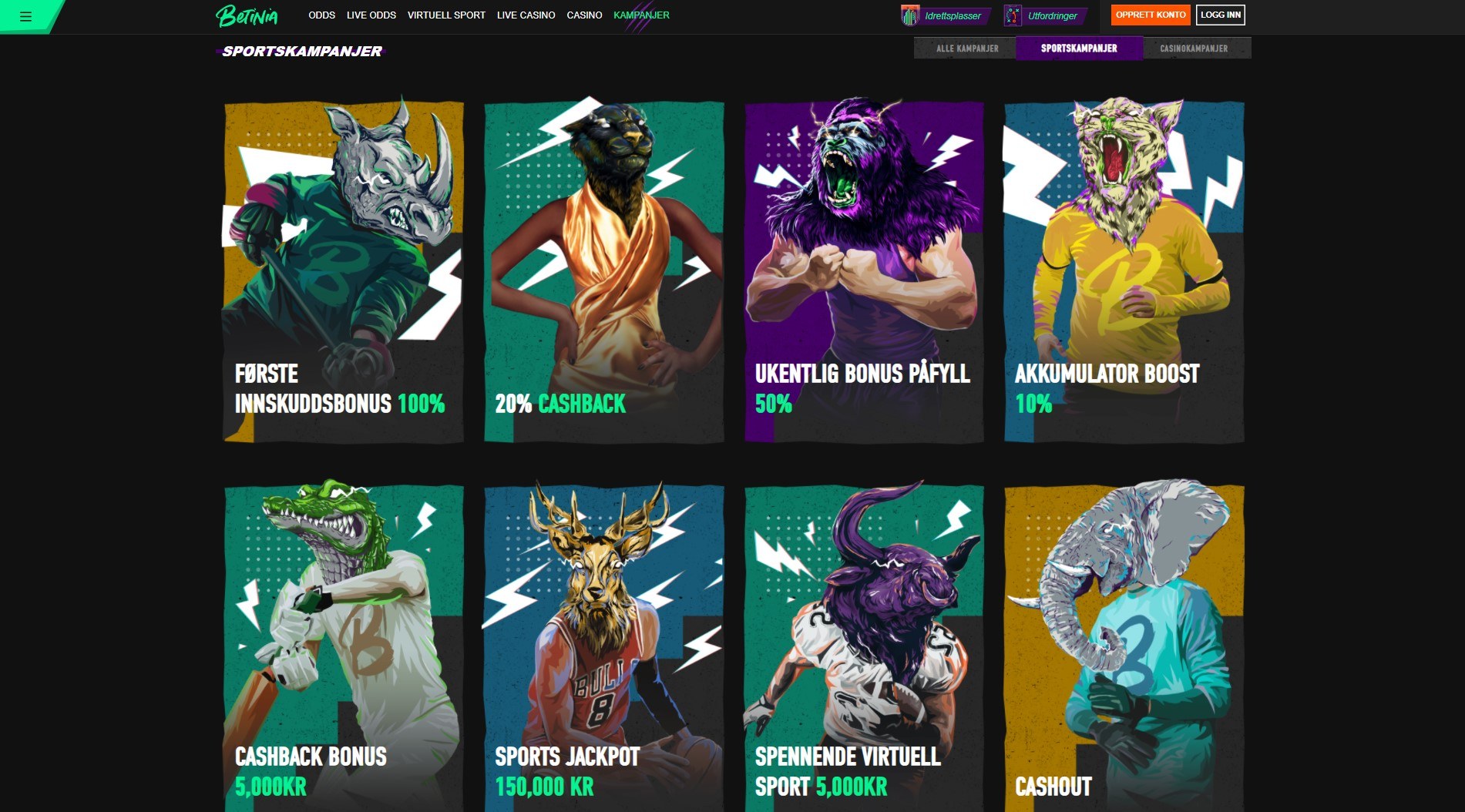 Mange kampanjer hos Betinia